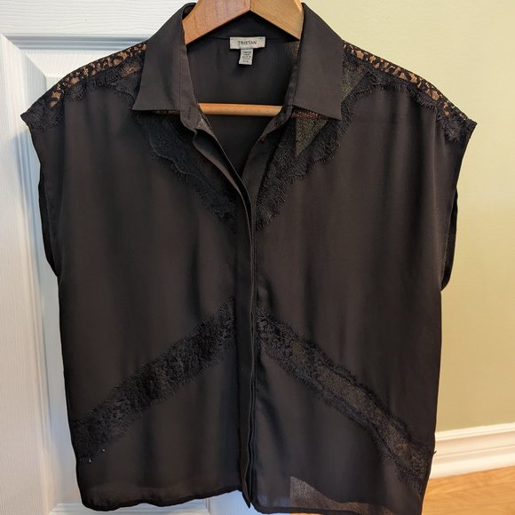 Tristan Tops - Tristan NWOT Sheer Black Blouse